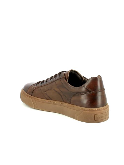 sneakers da uomo in pelle marrone con plantare DryGo estraibile NERO GIARDINI | I400456U412